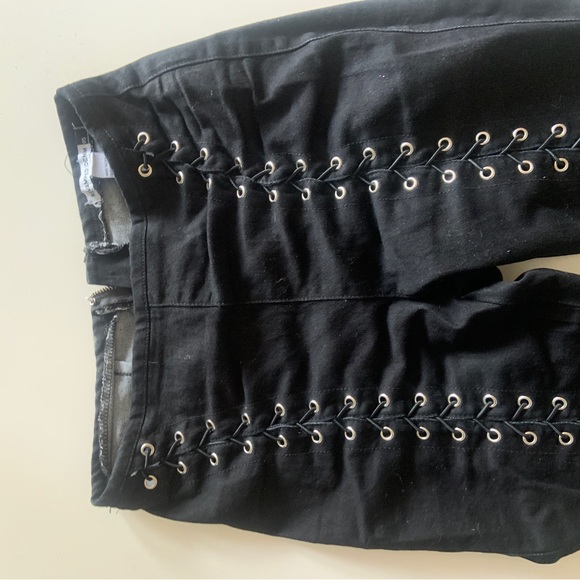 3 FOR 30 🎉 Lace Up High Rise Jeans Size 5 - Picture 4 of 8